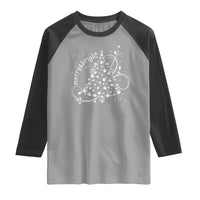 Christmas Dog Raglan Shirt Merry & Bright Cute Xmas Tree with Paws Gift for Dog Lover