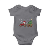 Tractor Christmas Baby Onesie Tree Lights Farmer Xmas Gift for Tractor Drivers