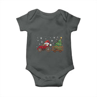 Tractor Christmas Baby Onesie Tree Lights Farmer Xmas Gift for Tractor Drivers
