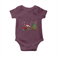 Tractor Christmas Baby Onesie Tree Lights Farmer Xmas Gift for Tractor Drivers