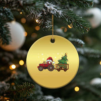 Tractor Xmas Christmas Ornament Tree Lights Farmer Xmas Gift for Tractor Drivers - Wonder Print Shop