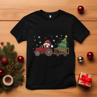 Tractor Christmas T Shirt Tree Lights Farmer Xmas Gift for Tractor Drivers - Wonder Print Shop