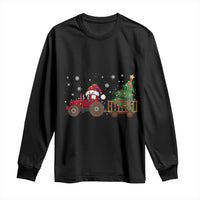 Tractor Christmas Long Sleeve Shirt Tree Lights Farmer Xmas Gift for Tractor Drivers