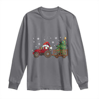 Tractor Christmas Long Sleeve Shirt Tree Lights Farmer Xmas Gift for Tractor Drivers