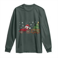 Tractor Christmas Long Sleeve Shirt Tree Lights Farmer Xmas Gift for Tractor Drivers