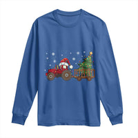 Tractor Christmas Long Sleeve Shirt Tree Lights Farmer Xmas Gift for Tractor Drivers