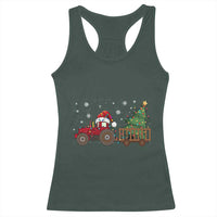 Tractor Christmas Racerback Tank Top Tree Lights Farmer Xmas Gift for Tractor Drivers