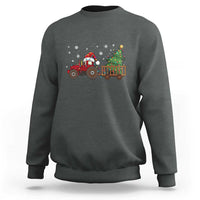 Tractor Christmas Sweatshirt Tree Lights Farmer Xmas Gift for Tractor Drivers - Wonder Print Shop