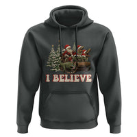 Christmas Santa Hoodie Riding Dinosaur T rex Boys Men Girls Believe Xmas Squad