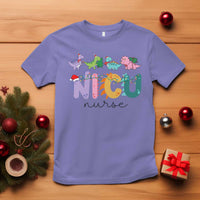 NICU Nurse Christmas T Shirt Xmas Light Neonatal Intensive Care Unit Nurse Appreciation Gift Dinosaur - Wonder Print Shop