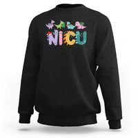 NICU Nurse Christmas Sweatshirt Xmas Light Neonatal Intensive Care Unit Nurse Appreciation Gift Dinosaur - Wonder Print Shop