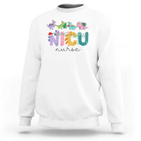 NICU Nurse Christmas Sweatshirt Xmas Light Neonatal Intensive Care Unit Nurse Appreciation Gift Dinosaur - Wonder Print Shop