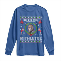 Funny Christmas Long Sleeve Shirt Kith Me Under The Mithletoe Tyson Ugly Xmas - Wonder Print Shop