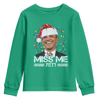 Funny Christmas Obama Youth Sweatshirt Funny Santa Xmas Light - Wonder Print Shop
