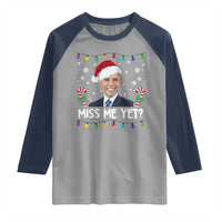 Funny Obama Ugly Xmas Raglan Shirt Funny Santa Xmas Light - Wonder Print Shop