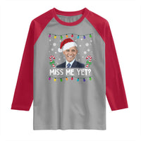 Funny Obama Ugly Xmas Raglan Shirt Funny Santa Xmas Light - Wonder Print Shop