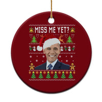 Funny Obama Ugly Xmas Ceramic Ornament Miss Me Yet Pajamas Ugly - Wonder Print Shop