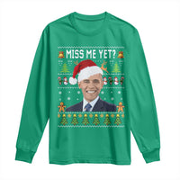 Funny Obama Ugly Xmas Long Sleeve Shirt Miss Me Yet Pajamas Ugly - Wonder Print Shop
