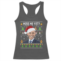 Funny Obama Ugly Xmas Racerback Tank Top Miss Me Yet Pajamas Ugly - Wonder Print Shop
