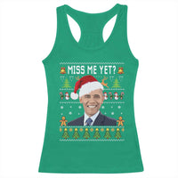 Funny Obama Ugly Xmas Racerback Tank Top Miss Me Yet Pajamas Ugly - Wonder Print Shop