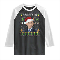Funny Obama Ugly Xmas Raglan Shirt Miss Me Yet Pajamas Ugly - Wonder Print Shop
