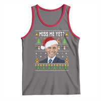 Funny Obama Ugly Xmas Tank Top Miss Me Yet Pajamas Ugly - Wonder Print Shop
