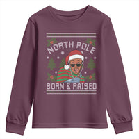 Funny Ugly Christmas Youth Sweatshirt Fresh North Pole Born Raised Prince - Wonder Print Shop