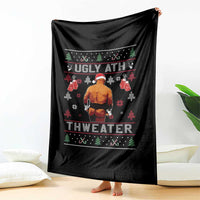 Funny Christmas Throw Blanket Merry Chrithmith Ugly Ath Thweater Tyson - Wonder Print Shop