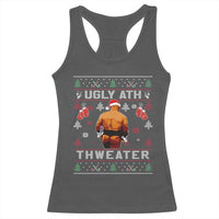 Funny Christmas Racerback Tank Top Merry Chrithmith Ugly Ath Thweater Tyson - Wonder Print Shop