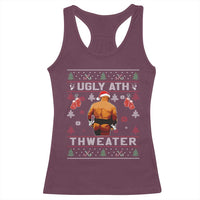 Funny Christmas Racerback Tank Top Merry Chrithmith Ugly Ath Thweater Tyson - Wonder Print Shop