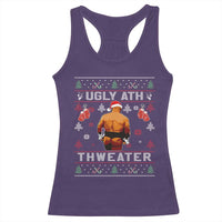 Funny Christmas Racerback Tank Top Merry Chrithmith Ugly Ath Thweater Tyson - Wonder Print Shop