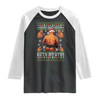 Merry Chrithmith Kith My Ath Funny Ugly Christmas Raglan Shirt - Wonder Print Shop