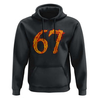 Fire Flame Number 67 Hoodie Funny Six Seven Gen Alpha Slang Meme Sports Team Jersey - Wonder Print Shop