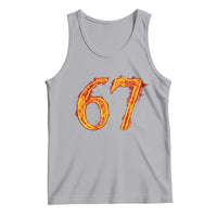 Fire Flame Number 67 Tank Top Funny Six Seven Gen Alpha Slang Meme Sports Team Jersey - Wonder Print Shop