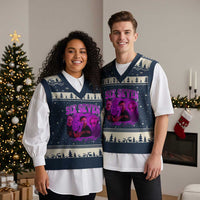 Funny Six Seven 6 7 Meme V-Neck Knit Sweater Vest The Mason 67 Kid Bootleg Gen Alpha Slang - Wonder Print Shop