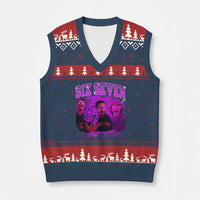 Funny Six Seven 6 7 Meme V-Neck Knit Sweater Vest The Mason 67 Kid Bootleg Gen Alpha Slang - Wonder Print Shop