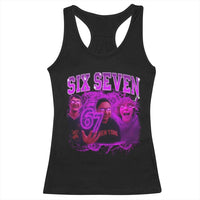 Funny Six Seven 6 7 Meme Racerback Tank Top The Mason 67 Kid Bootleg Gen Alpha Slang - Wonder Print Shop