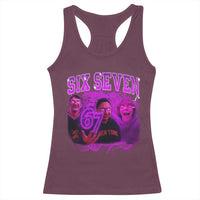 Funny Six Seven 6 7 Meme Racerback Tank Top The Mason 67 Kid Bootleg Gen Alpha Slang - Wonder Print Shop
