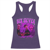 Funny Six Seven 6 7 Meme Racerback Tank Top The Mason 67 Kid Bootleg Gen Alpha Slang - Wonder Print Shop