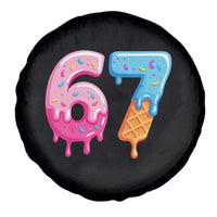 67 Ice Cream Drip Meme Spare Tire Cover Funny Six Seven Gen Alpha Slang - Wonder Print Shop