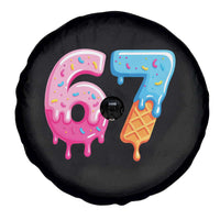 67 Ice Cream Drip Meme Spare Tire Cover Funny Six Seven Gen Alpha Slang - Wonder Print Shop