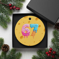 67 Ice Cream Drip Meme Ceramic Ornament Funny Six Seven Gen Alpha Slang - Wonder Print Shop