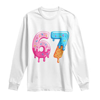 67 Ice Cream Drip Meme Long Sleeve Shirt Funny Six Seven Gen Alpha Slang - Wonder Print Shop