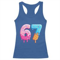 67 Ice Cream Drip Meme Racerback Tank Top Funny Six Seven Gen Alpha Slang - Wonder Print Shop