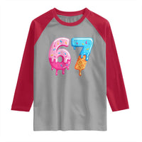 67 Ice Cream Drip Meme Raglan Shirt Funny Six Seven Gen Alpha Slang - Wonder Print Shop