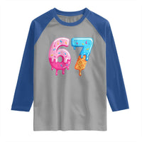 67 Ice Cream Drip Meme Raglan Shirt Funny Six Seven Gen Alpha Slang - Wonder Print Shop