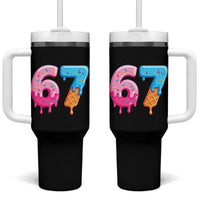 67 Ice Cream Drip Meme Tumbler With Handle Funny Six Seven Gen Alpha Slang - Wonder Print Shop