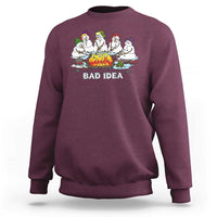 Christmas Snowman Campfire Sweatshirt Bad Idea Melting Snowman Family Roasting Marshmallows - Wonder Print Shop