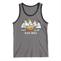 Christmas Snowman Campfire Tank Top Bad Idea Melting Snowman Family Roasting Marshmallows - Wonder Print Shop