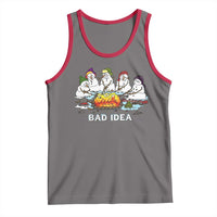 Christmas Snowman Campfire Tank Top Bad Idea Melting Snowman Family Roasting Marshmallows - Wonder Print Shop
